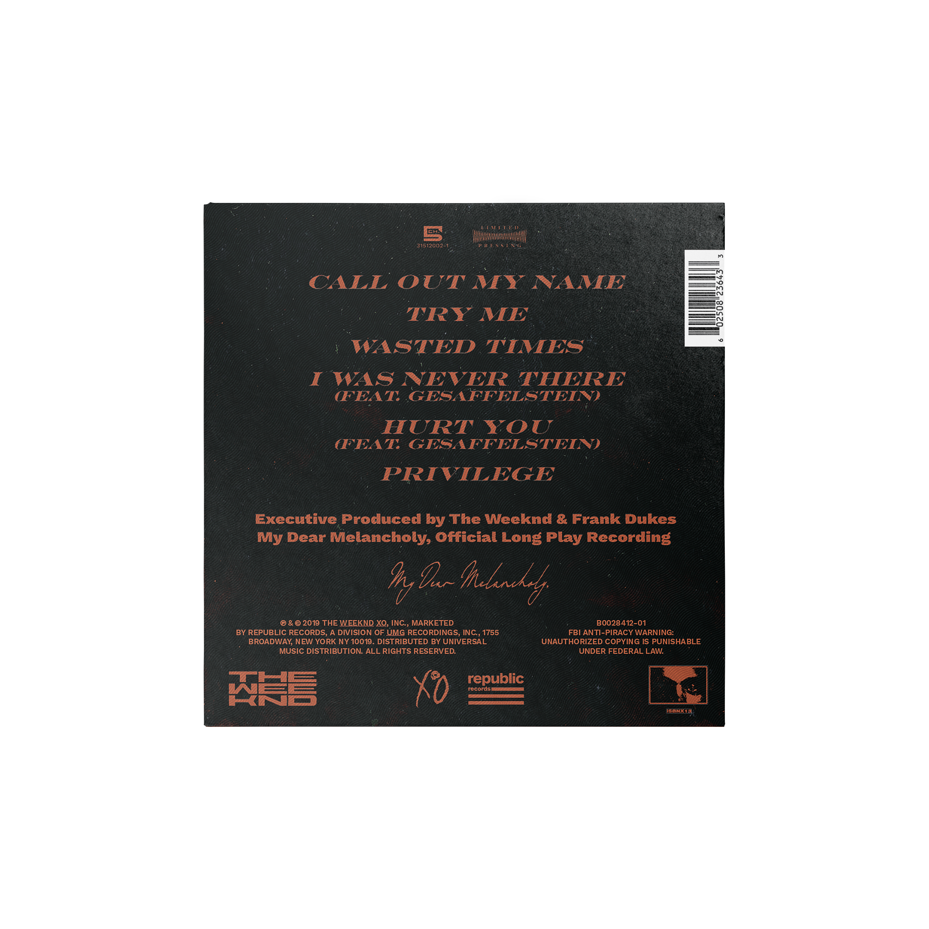 MY DEAR MELANCHOLY