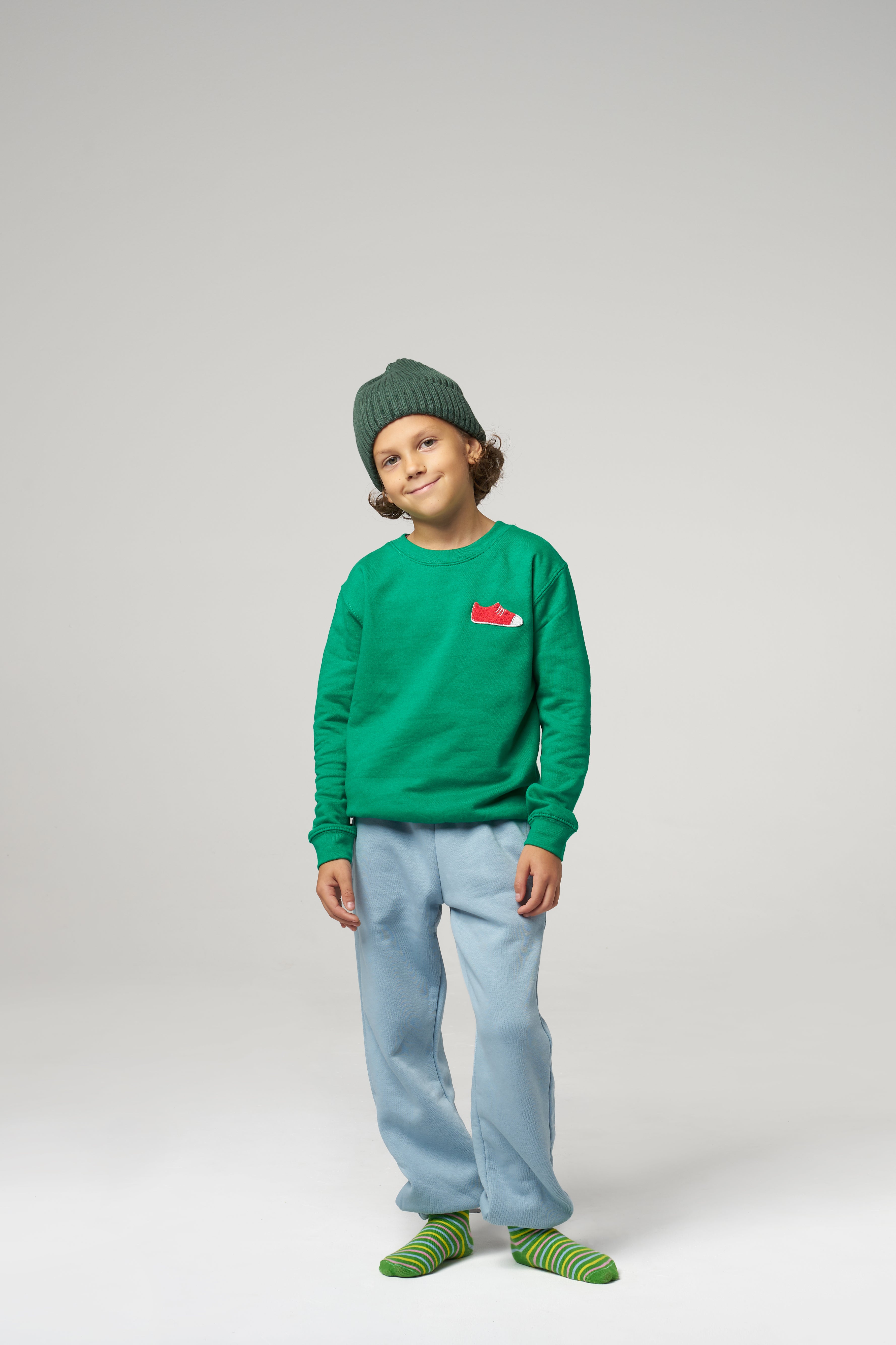 BLUZA DZIECIĘCA BEZ KAPTURA - ZIELONA - KELLY GREEN