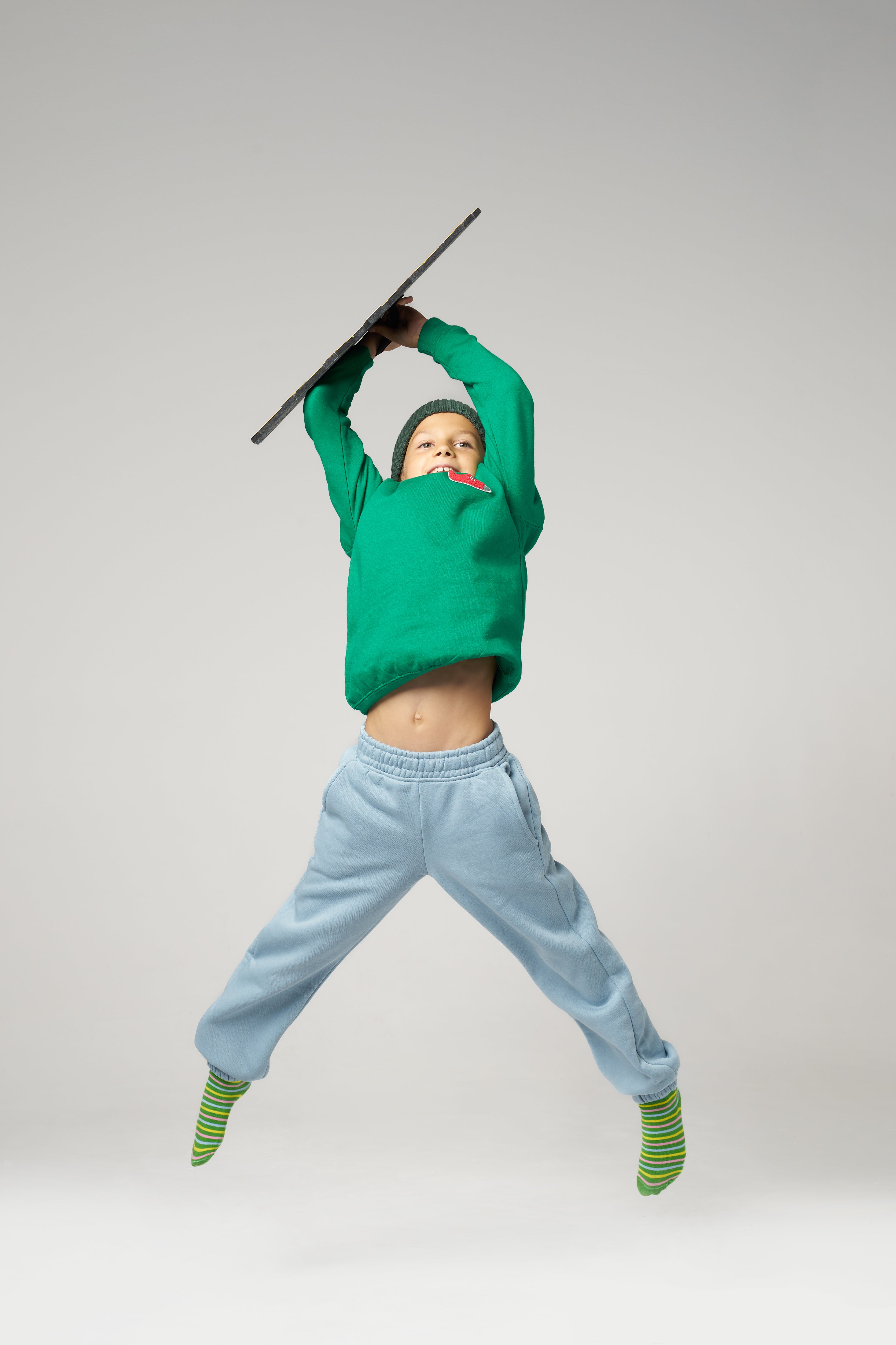 BLUZA DZIECIĘCA BEZ KAPTURA - ZIELONA - KELLY GREEN