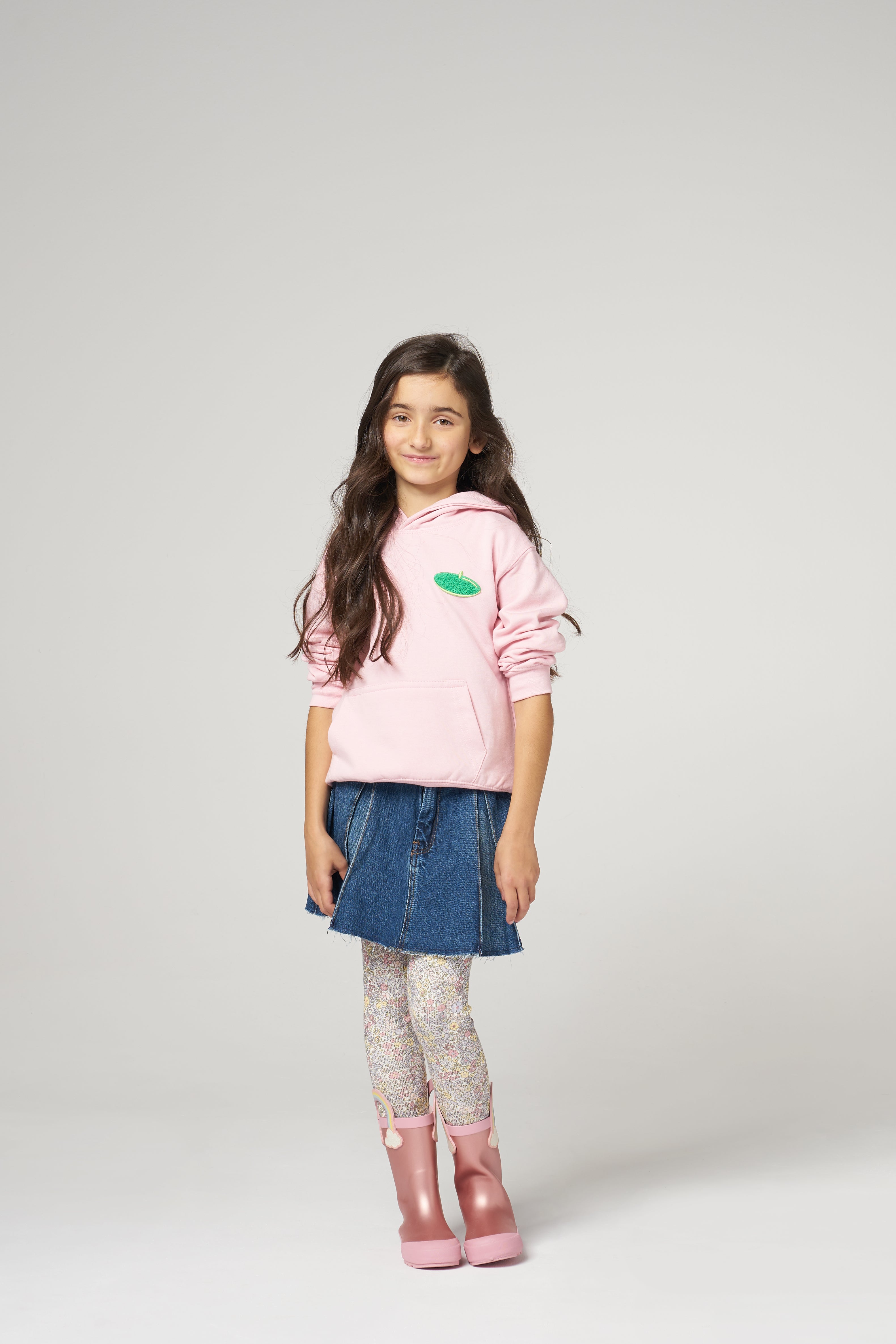 BLUZA DZIECIĘCA Z KAPTUREM - BABY PINK