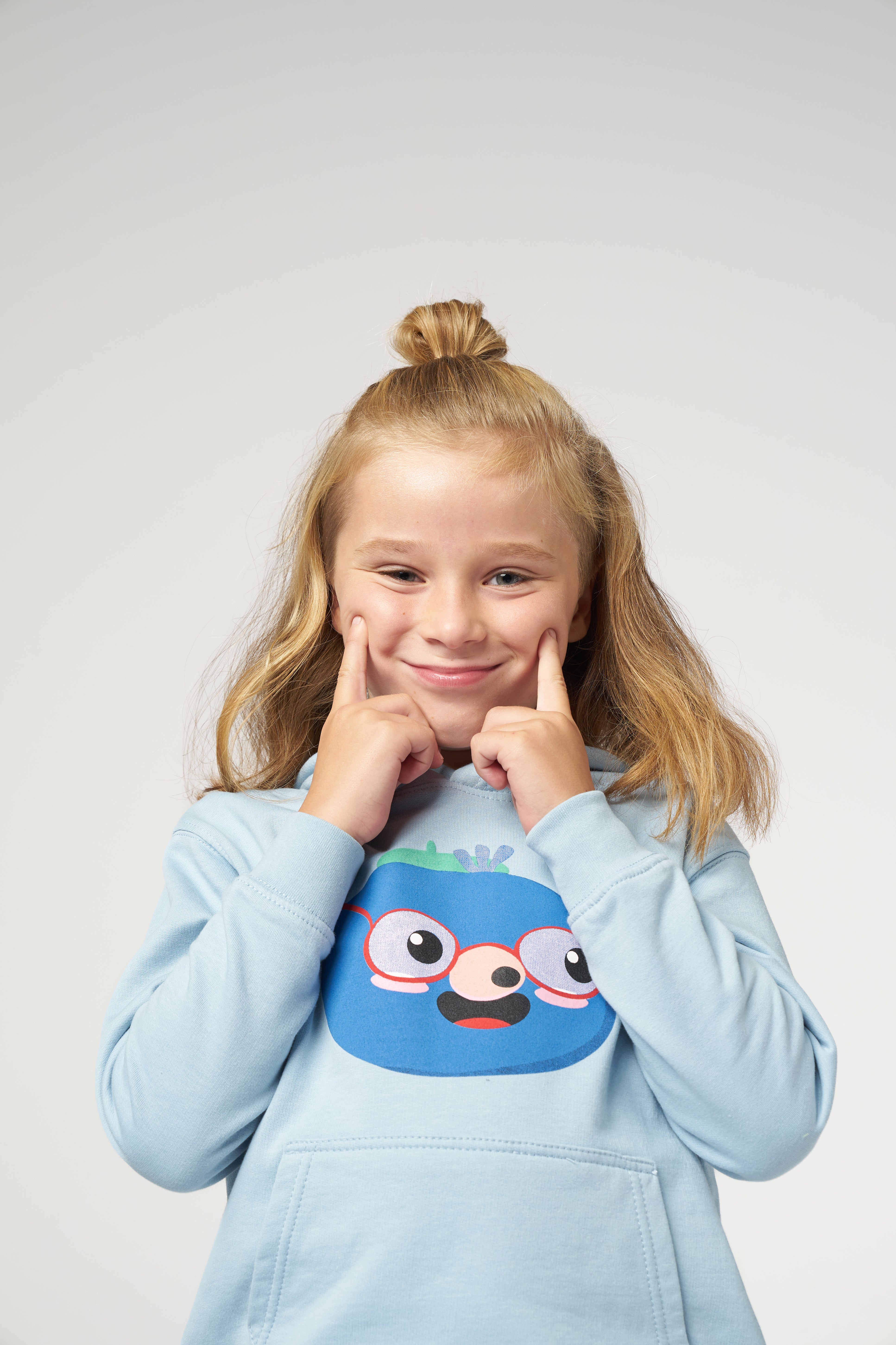 BLUZA DZIECIĘCA Z KAPTUREM - SKY BLUE