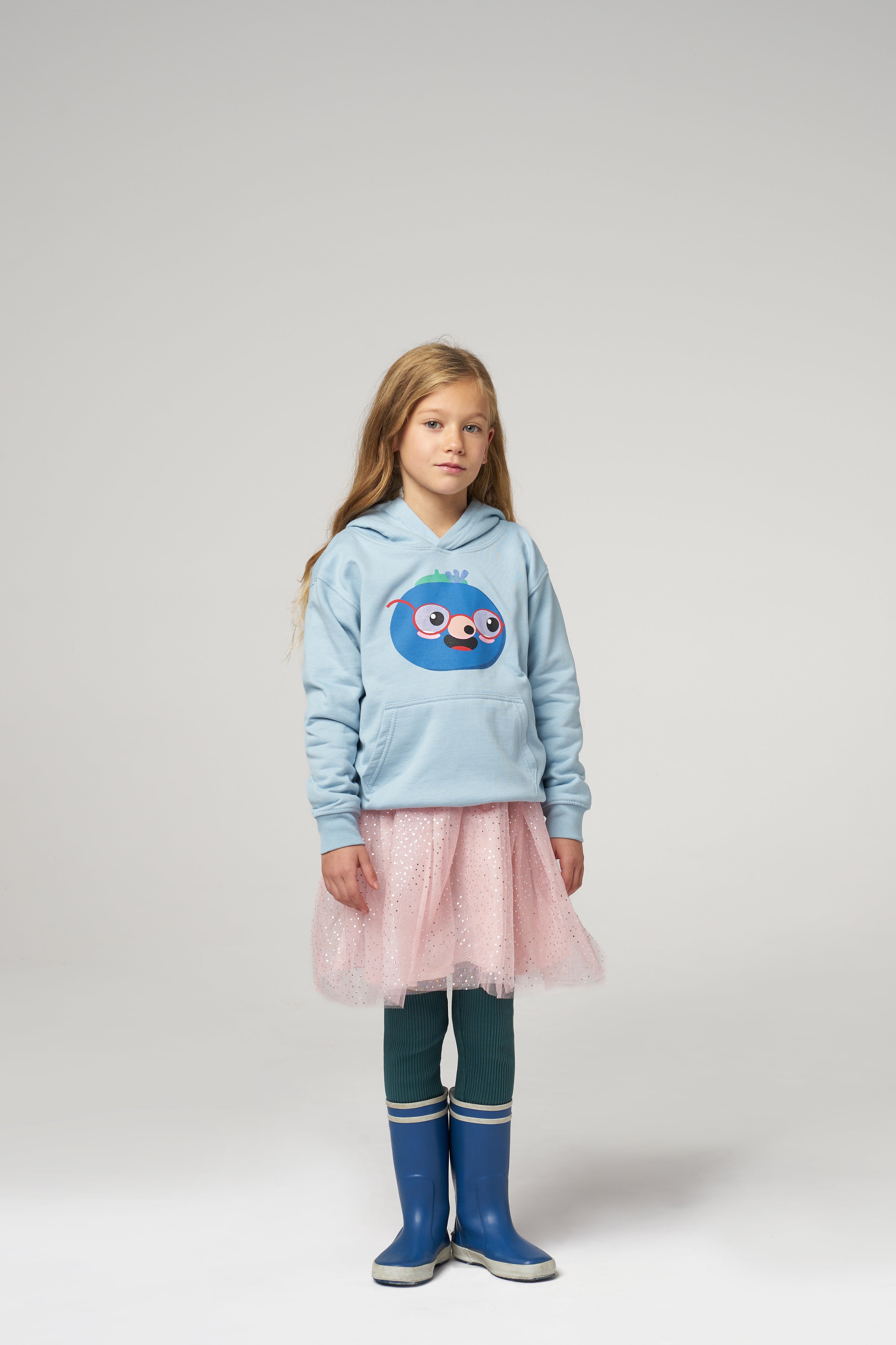 BLUZA DZIECIĘCA Z KAPTUREM - SKY BLUE