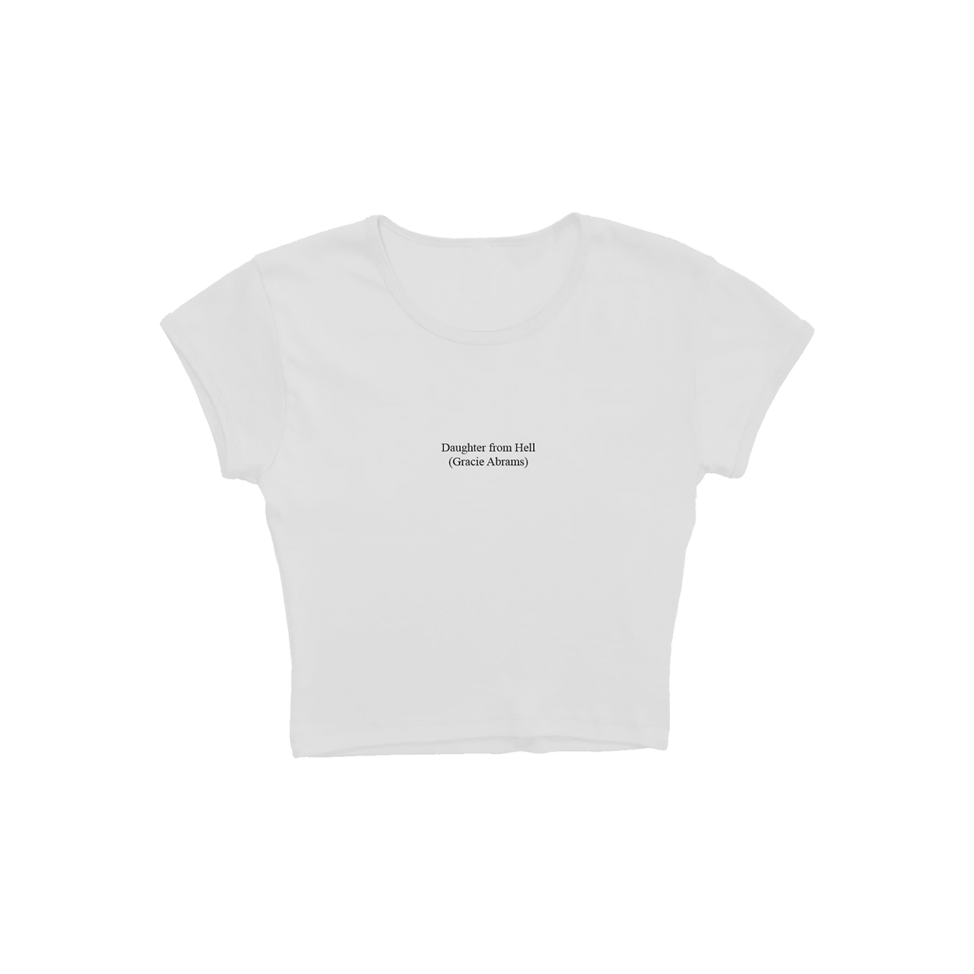 DAUGHTER FROM HELL TEXT WHITE BABY TEE