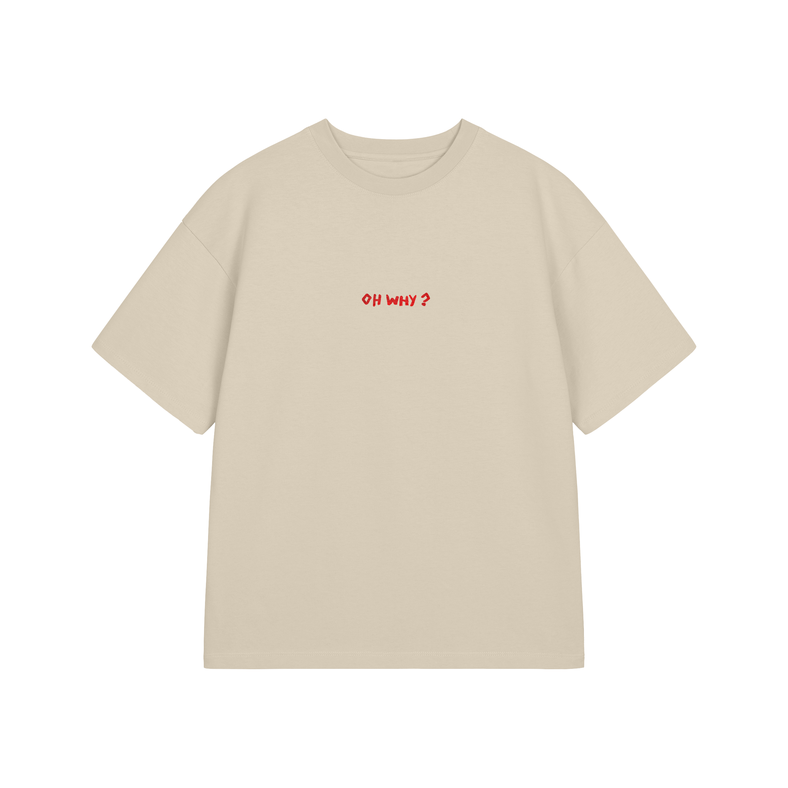 MEEK, OH WHY? - MEEK, OH WHY? T-SHIRT BEŻOWY OVERSIZE