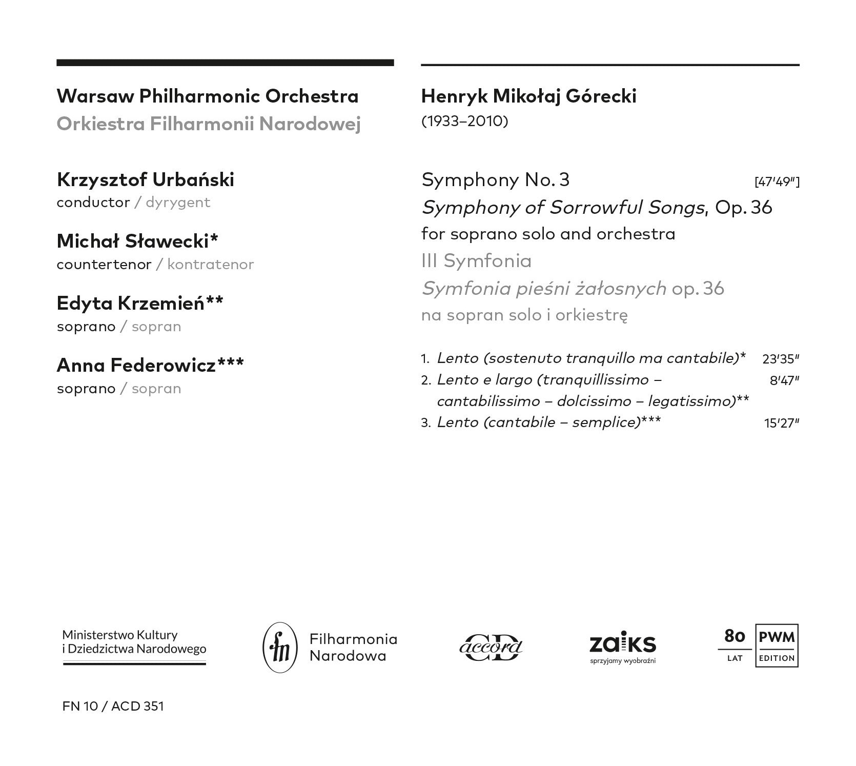 GÓRECKI 3