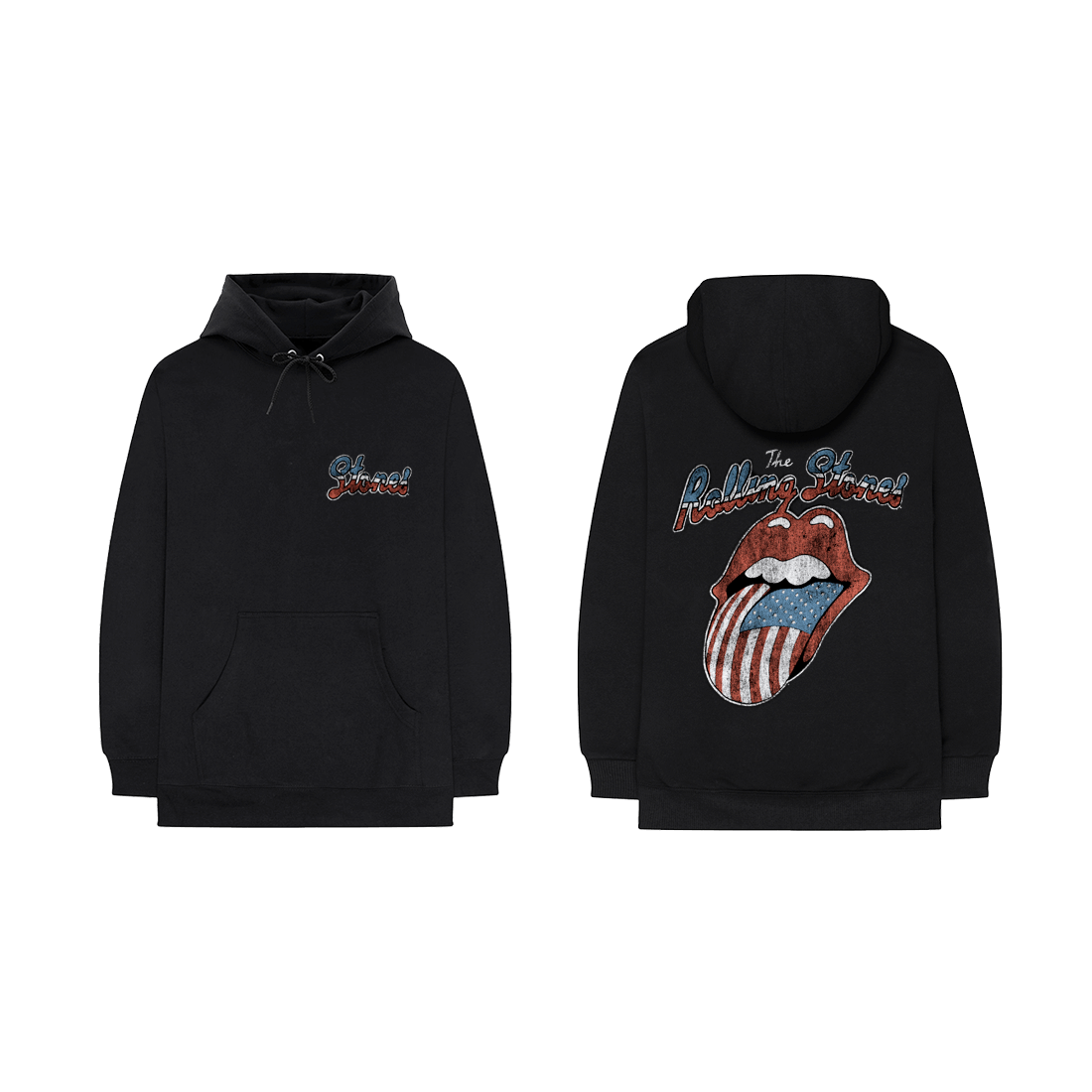 BLUZA Z KAPTUREM THE ROLLING STONES - US DISTRESSED TONGUE