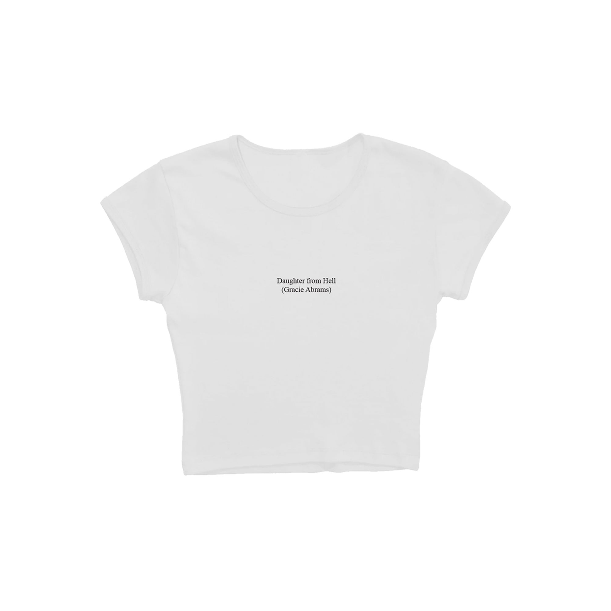 DAUGHTER FROM HELL TEXT WHITE BABY TEE